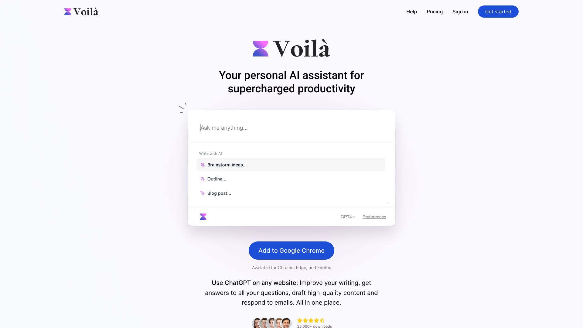 Voilà AI Assistant screenshot