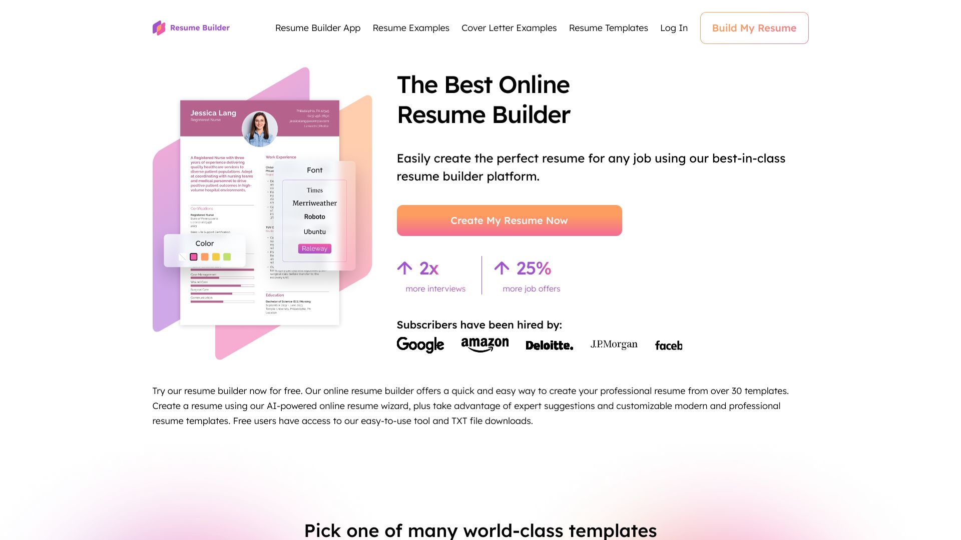 ResumeBuilder.com screenshot