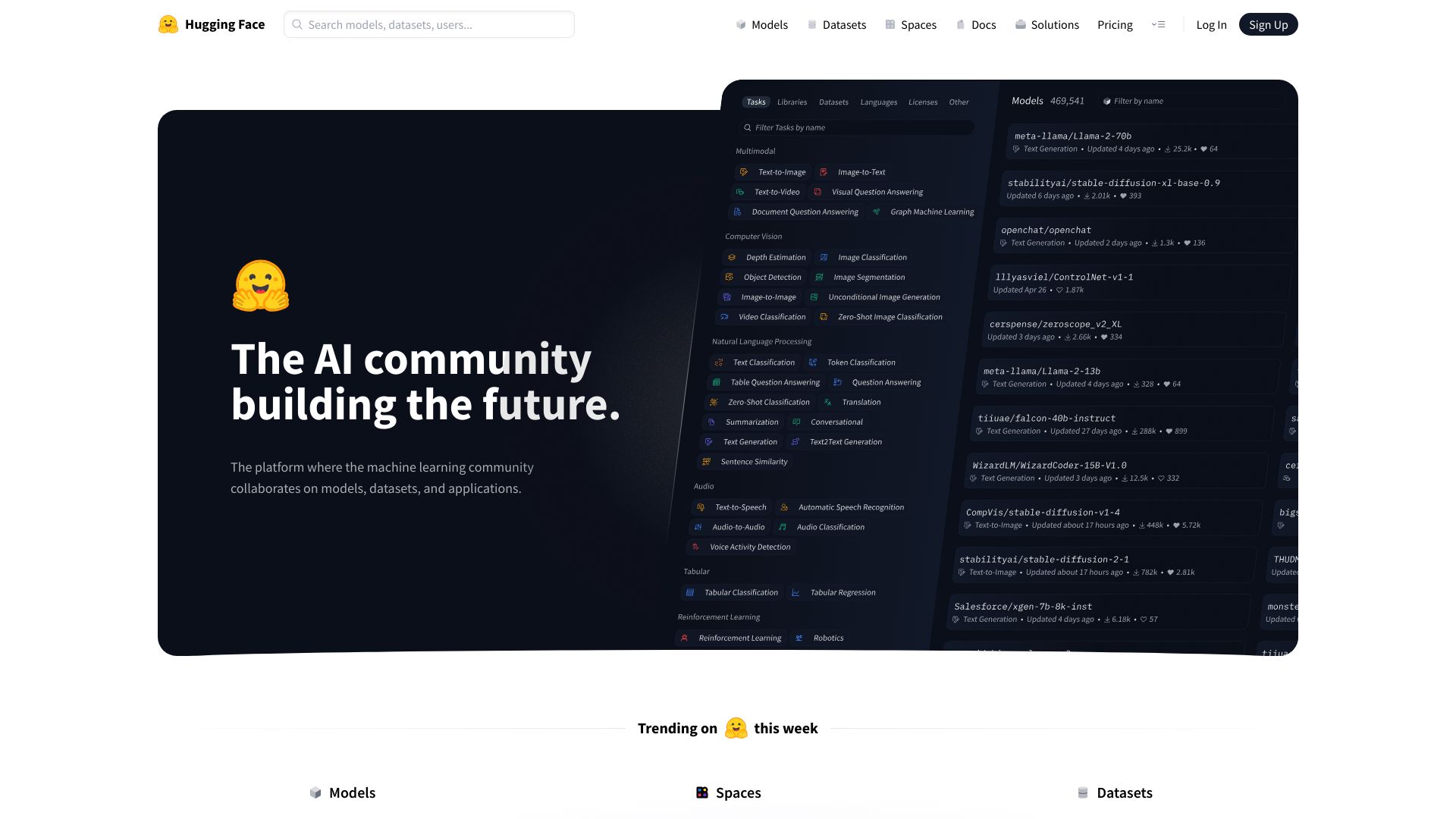 Hugging Face screenshot