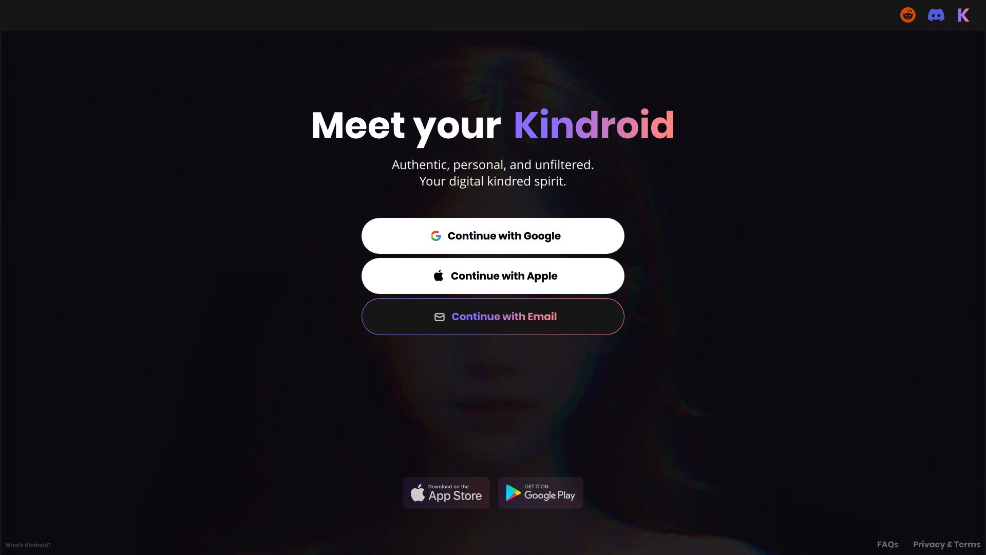 Kindroid screenshot
