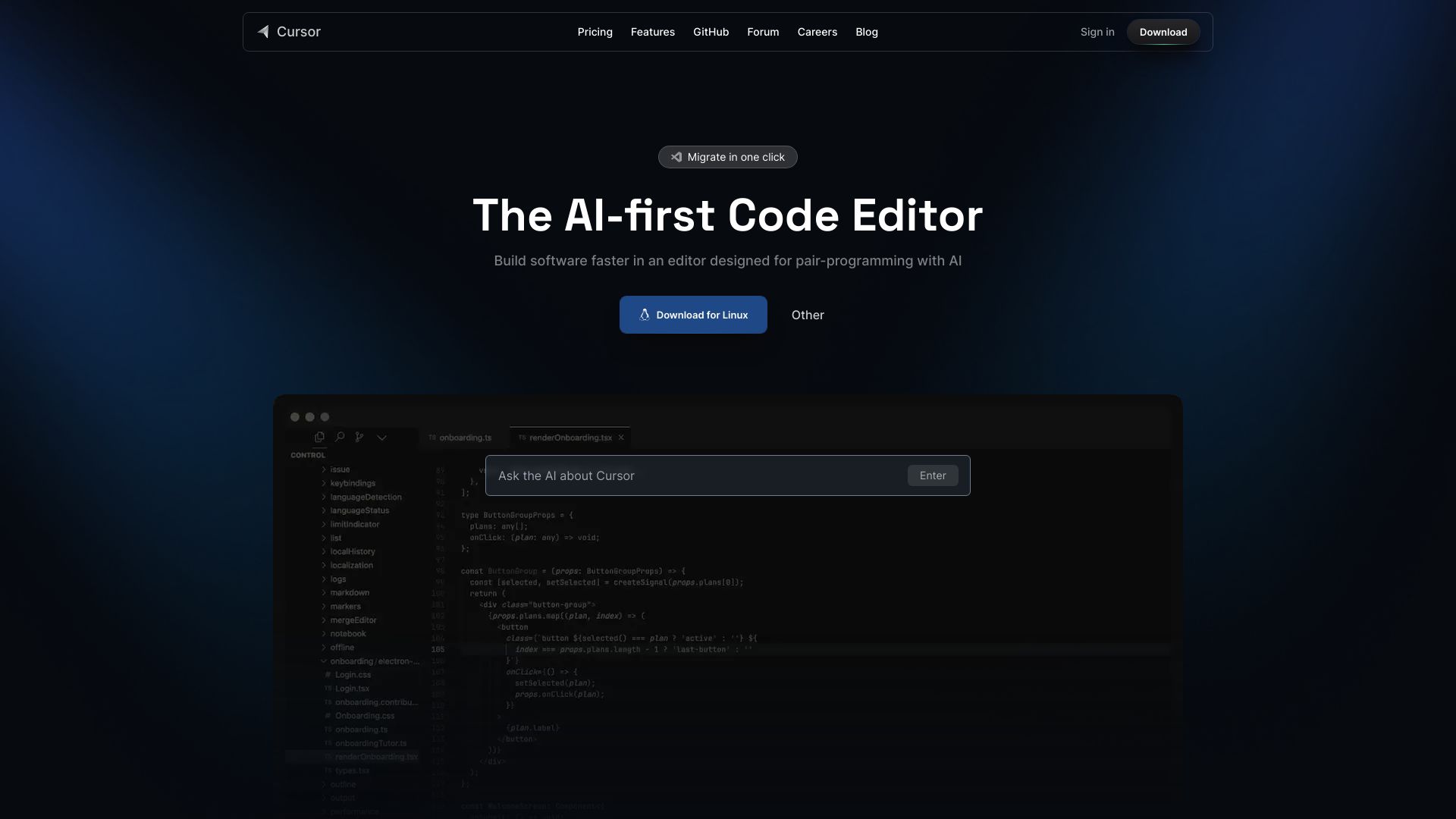 Cursor - The AI Code Editor screenshot