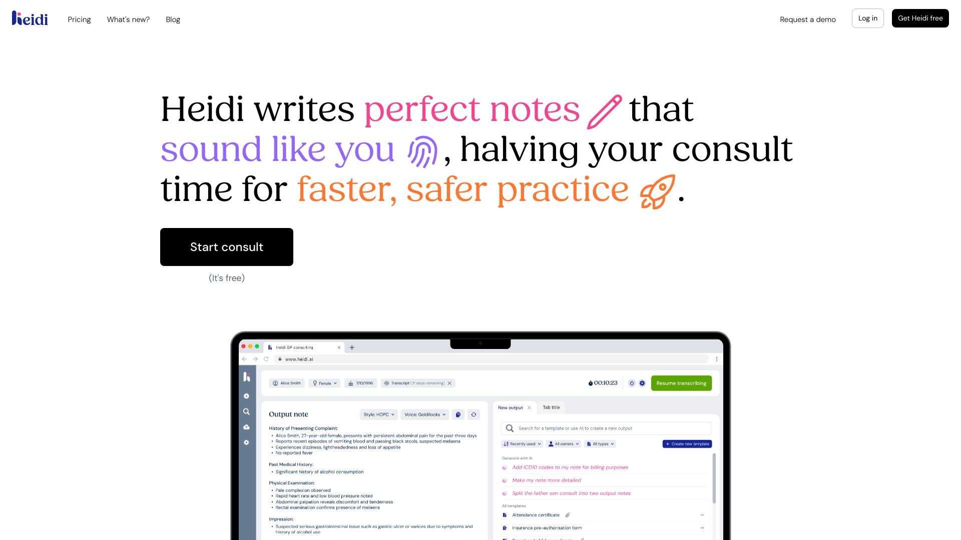Heidi Health screenshot