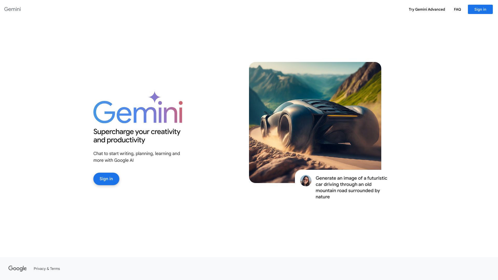 Google Gemini screenshot