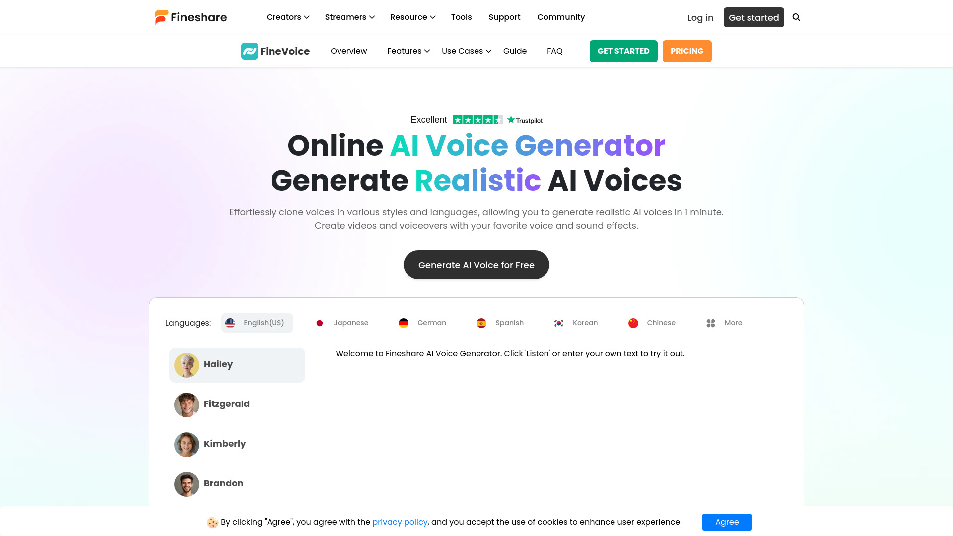 Fineshare FineVoice screenshot