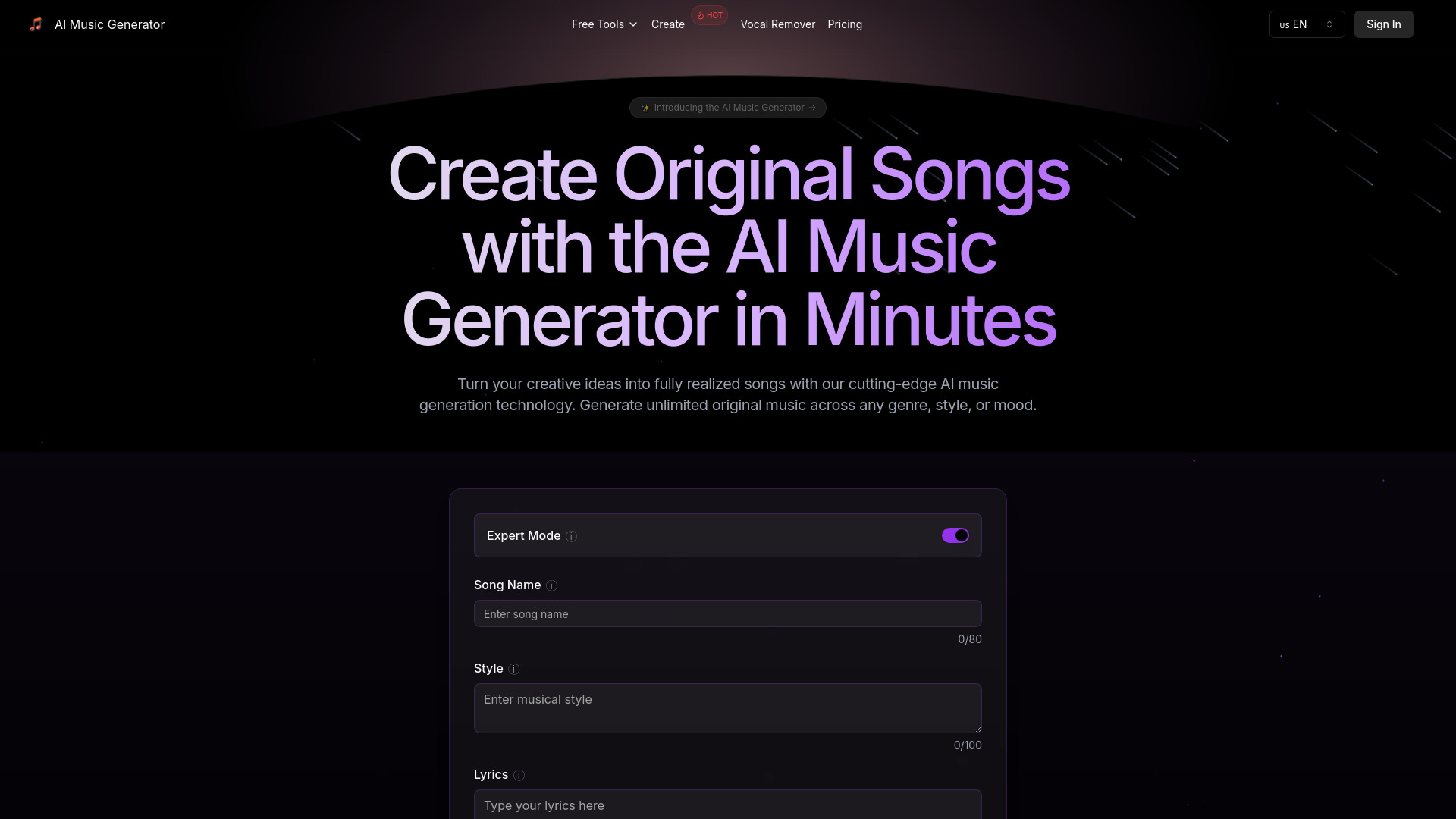 AI Music Generator screenshot