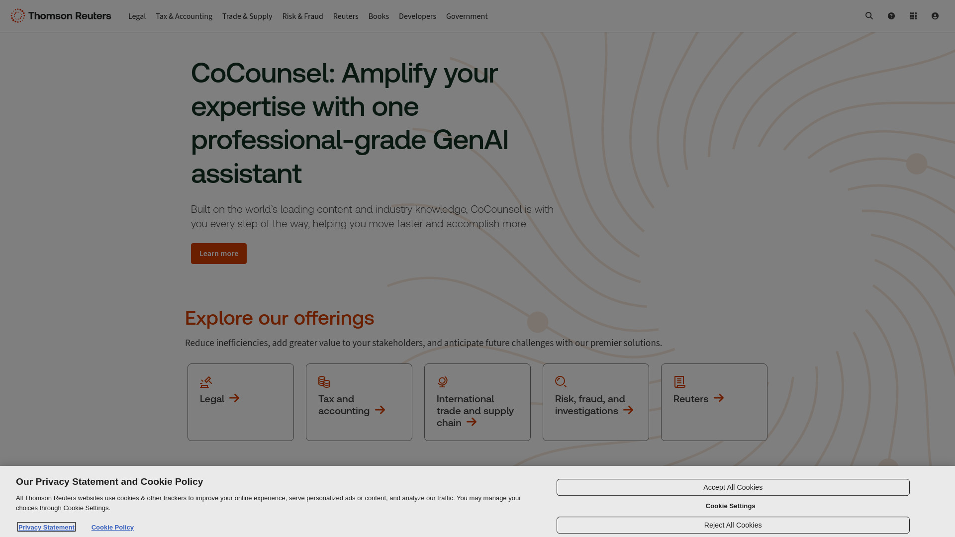 Thomson Reuters screenshot