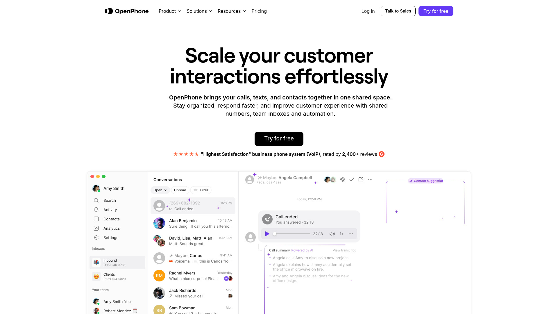 OpenPhone screenshot