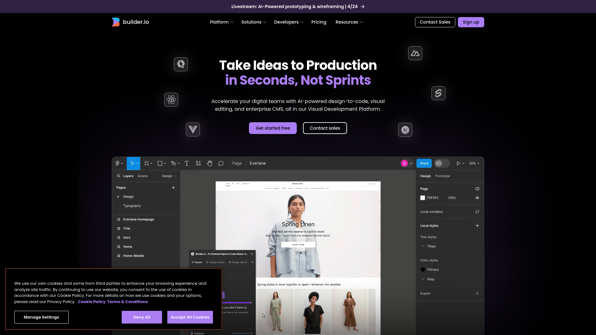 Builder.io screenshot