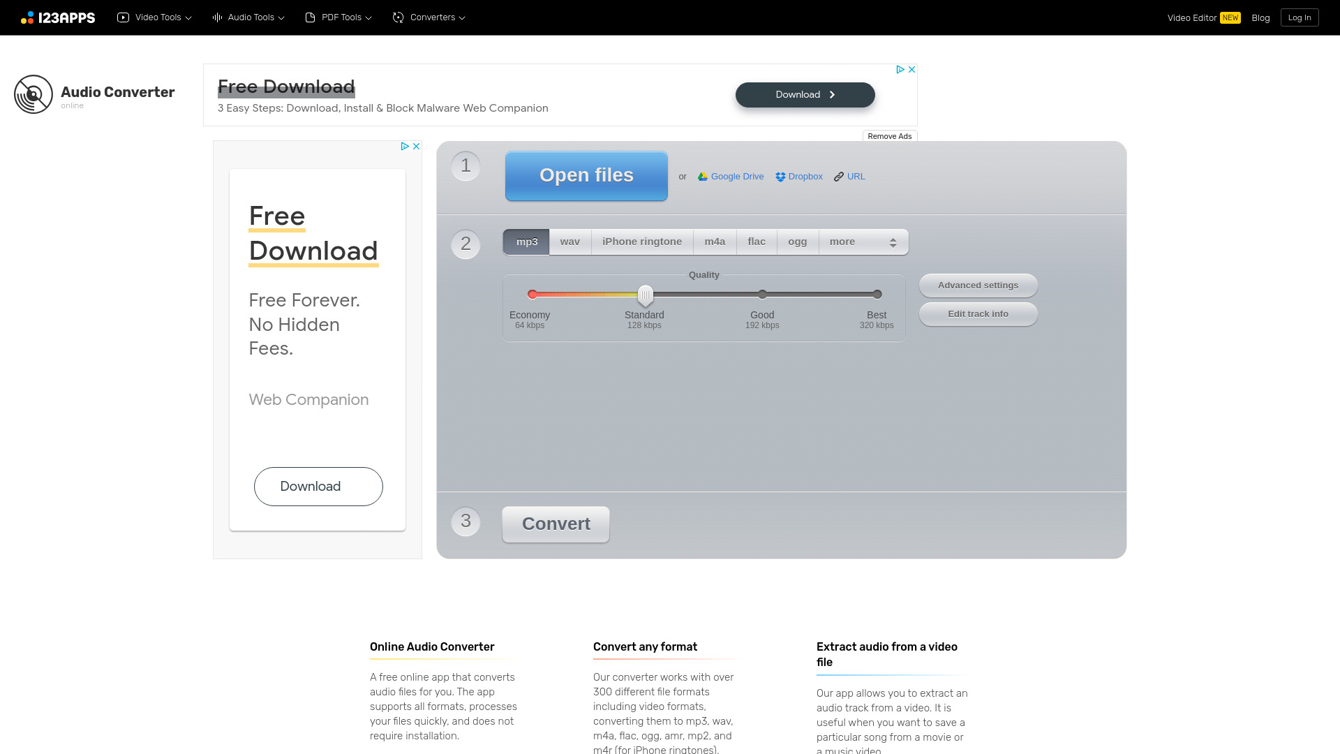 Online Audio Converter screenshot