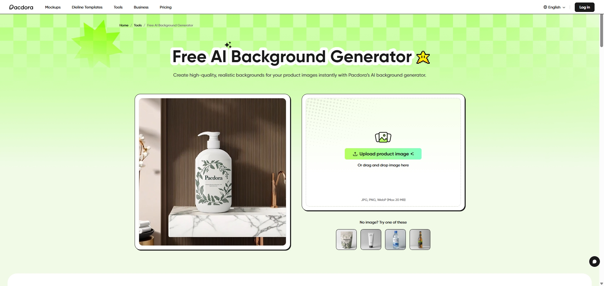 Pacdora AI Background Generator screenshot