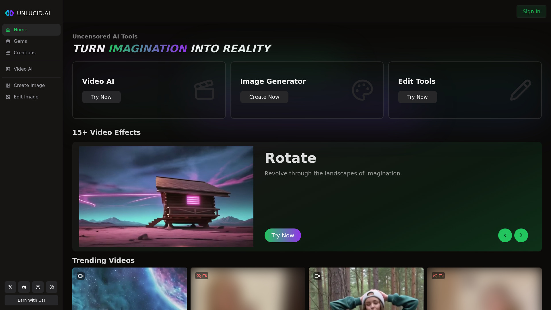 Unlucid AI screenshot