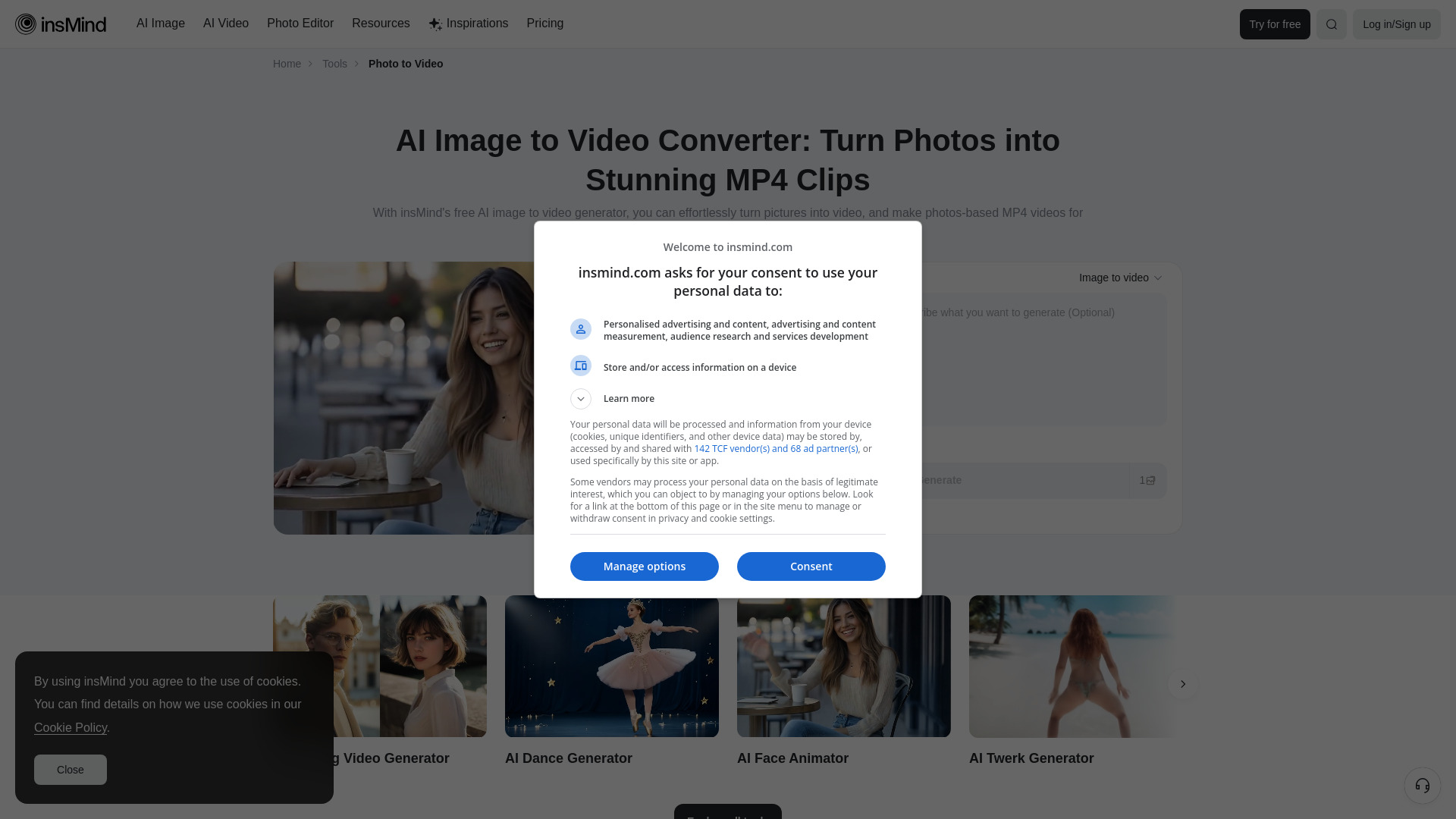 insMind Image to Video Converter screenshot