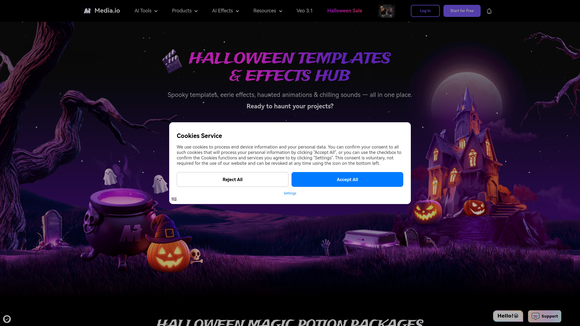 Media.io Halloween AI Generator screenshot