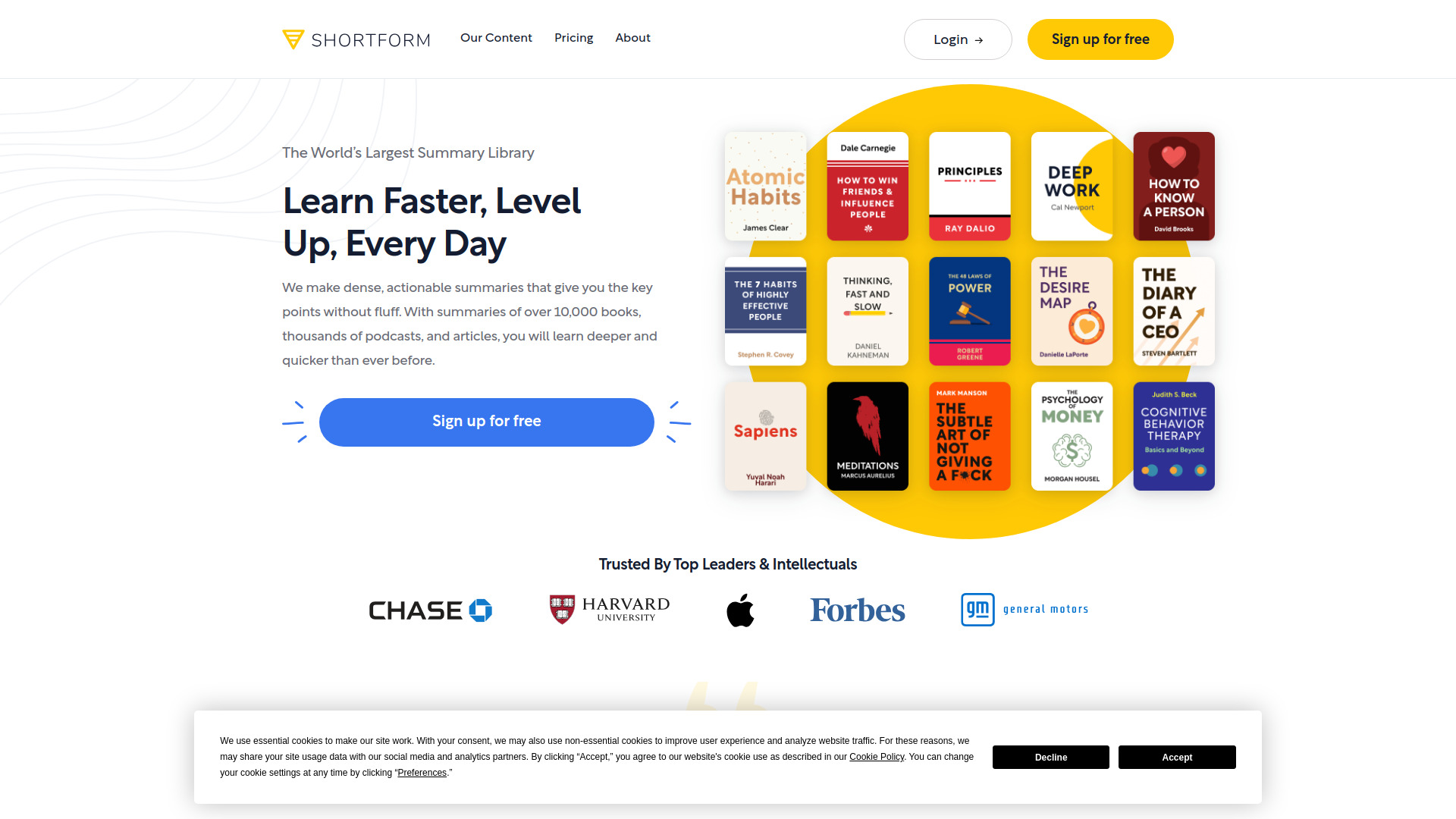 Shortform screenshot