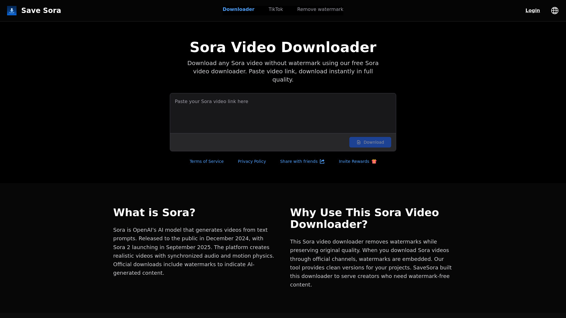 SaveSora: Sora Video Downloader screenshot