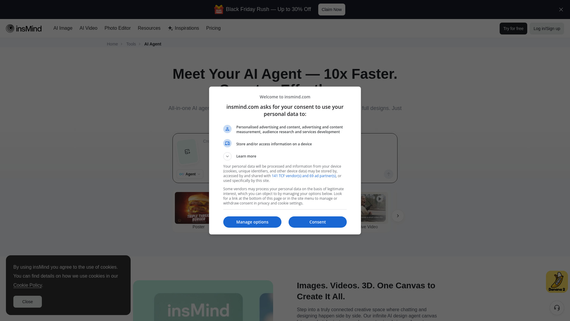insMind AI Agent screenshot