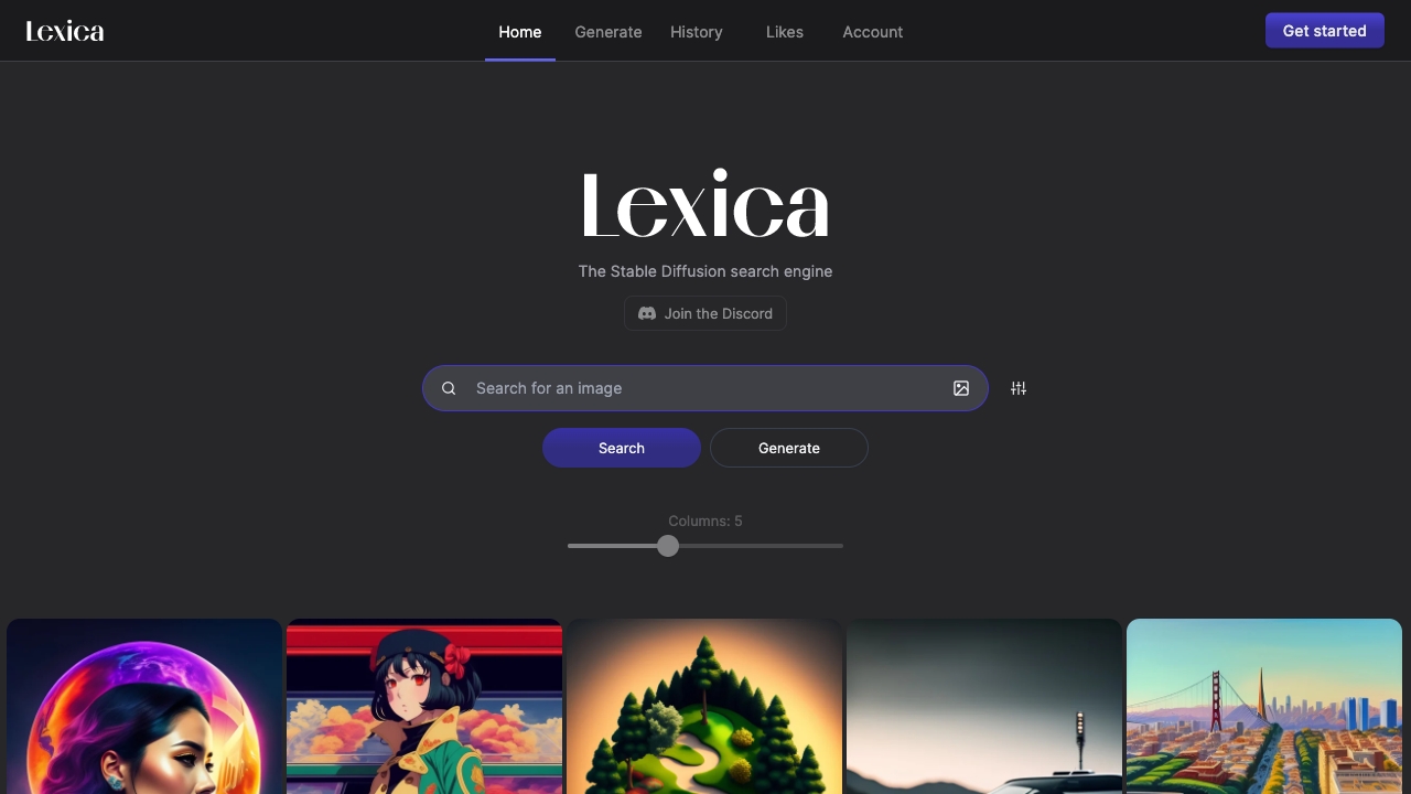 Lexica screenshot