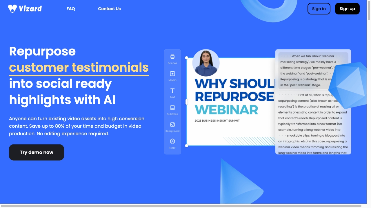 Vizard.ai screenshot