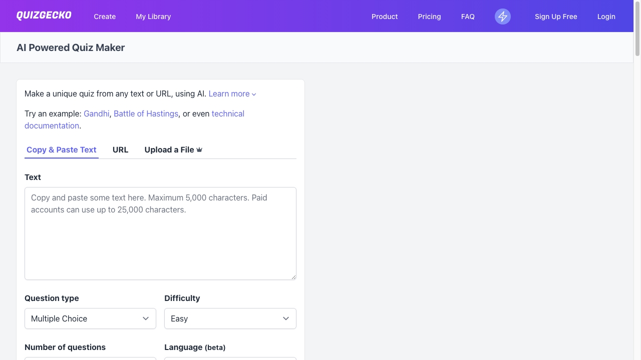 Quizgecko screenshot